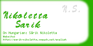 nikoletta sarik business card